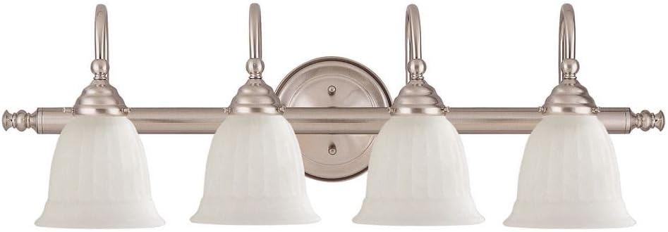Savoy House 8-1062-4-SN Brunswick Bath Vanity, 4-Light 240 Total Watts, Satin Nickel