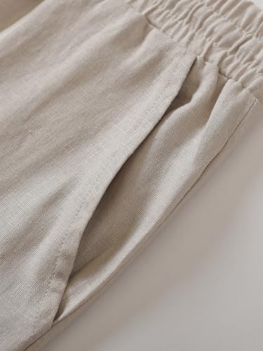 Weintee Men's 34" Inseam Tall Linen Pants with Pockets4