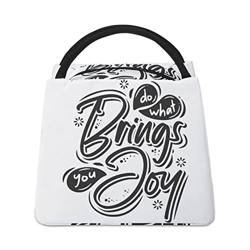 LafalPer Linda Bolsa Almuerzo Estampada Pequeña Bolsa Termica Comida para Niños Portátil Bolsas Alimentos Mujer Fuente Joy Black