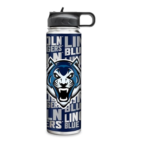 Rico Industries NCAA Lincoln (MO) Blue Tigers Standard 22oz Stainless Steel Tumbler with Lid - Great For Coffee, Tea, Water or Cocktails