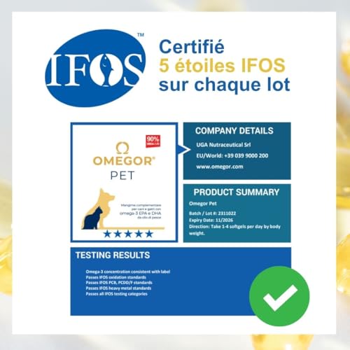 Omegor Pet - Complément Oméga-3 pour Chiens et Chats avec EPA et DHA à partir d'Huile de Poisson Purifiée de Très Haute Qualité - pour la santé du Pelage et des articulations de Votre Animal. – Image 4