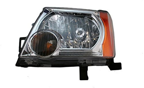 Image of TRQ 2 Piece Headlight Assembly Set Chrome Bezel Driver & Passenger Side Compatible with Nissan Xterra 2005-2015 NI2502161 NI2503161 26010EA025 26060EA025