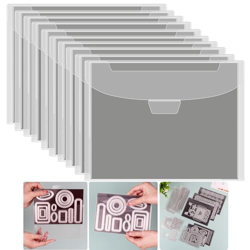 Briartw Lot de 20 sacs de rangement pour timbres et matrices de découpe et feuilles magnétiques en caoutchouc pour le rangement de matrices de découpe, scrapbooking, pochoirs, gaufrage, cartes en