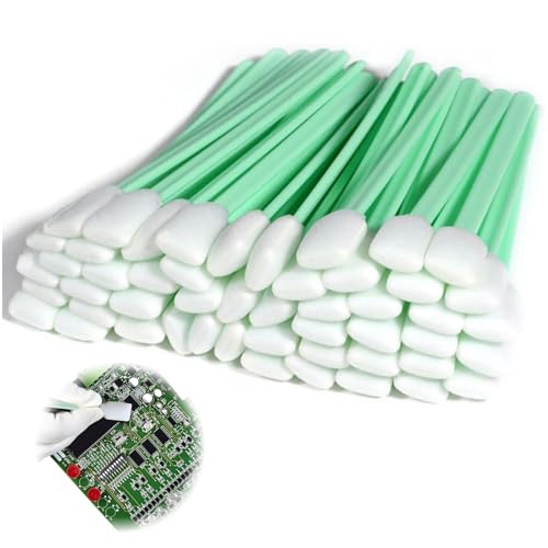 50 esponjas de limpieza largas estériles, bastoncillos de algodón para limpieza de espuma, bastoncillos de algodón, bastoncillos largos, bastoncillos de algodón rectangulares para limpieza de