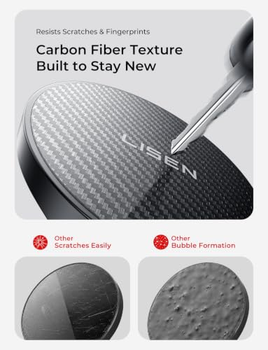 Image of LISEN for 15W Magsafe Car Mount Charger, [Carbon Fiber] 360 Magnetic Wireless Car Charger, Suction Car Phone Mount for Car Accessories for Men, Car Phone Holder for iPhone 17 Pro Max 16 15 14 13 12