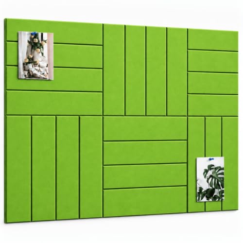 Image of Quiet Canvas Parallel Pinboard, 1x1 ft, Pack of 6, 50 PushPins, (Green)