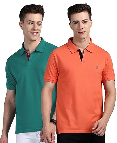 Image of Lux Cozi Men Cotton Solid Regular Fit Polo Shirt