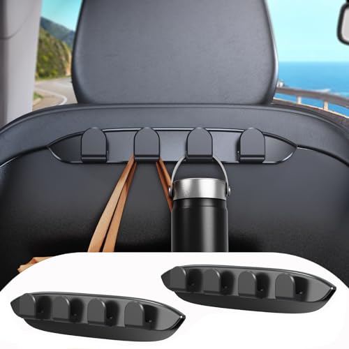 DICMKY 2 Pack Car Seat Hooks for Tesla Model Y Model 3 Accessories 2025 2024 2023 2022 2021, Purse Hanger for Car, Automotive Seat Back Organizers for Purses Bags, Handbag Backpack Grocery Bag Holder