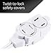 GE 3-Outlet Extension Cord with Multiple Outlets 12 Ft Power Strip 2 Prong 16 Gauge Twist-to-Close Safety Covers Extender UL Listed Black 45152