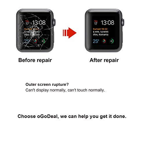 Ogodeal Screen Replacement for Apple Watch Series 1 A1803 and (1st generation) A1554 LCD & Digitizer Touch Screen Assembly 42 MM Sport Version
