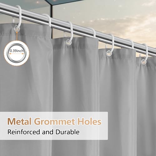Seenus Light Grey Waterproof Fabric Shower Curtain Liner with 3 Big Magnets, 72 x 72 inch Neutral Bathroom Shower Curtain Lightweight, Mahcine Washable Gray Cloth Shower Liner Hotel Quality by Seenus - Image 4