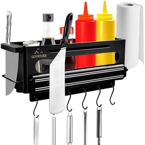 Griddle Caddy For Blackstone - BBQ Accessories Organizer With Paper Towel Holder & Magnetic Strip