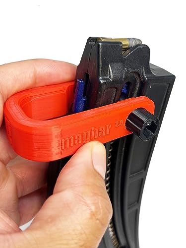 Hilljak 3D Printed Magazine Speed Loader for Smith & Wesson M&P 15-22 Magazines Without Load Assist Buttons, MAGBAR (Red)