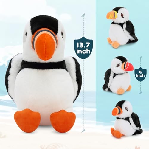 BENINY 4Pcs Puffin Stuffed Animal Set, 13.7 Inch Mommy Puffin with 3 Babies by BENINY - Used condition - Image 3