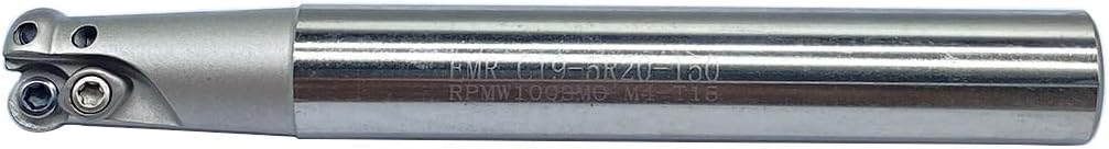 EMR R5 Round Nose Indexable End Mill Holder for RPMW10 Carbide Inserts Milling Cutter Arbor Holder milling Face milling Slotting (EMR C20-5R20-150L)(10pcs RPMW1003MO+EMR C20-5R20-150L)