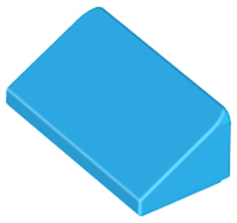 LEGO Slope Building Block, 30 Angle, 1 x 2 x 2/3, Part 85984 (Blue, 10, Bricks)