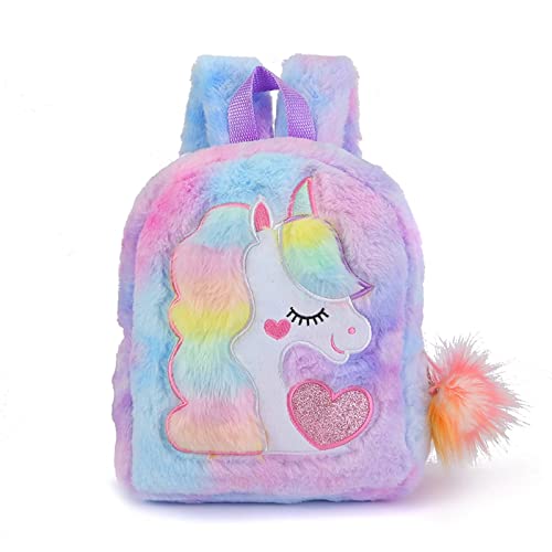 Image of Kaushiki Enterprises Unicorn fur bag /backpack /school bag /birthday return rakhi gift