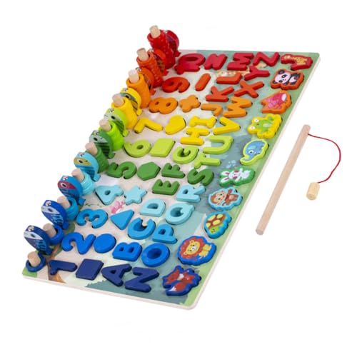 WESIEVYA 早教森林動物字母形状パズル 木製積み木 知育 色彩豊富 脳トレ 自己 幼児向け学習