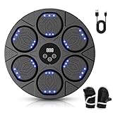 Music Boxing Machine Plus Size, LED Musik Boxmaschine 40x40cm, Bluetooth Musik-Box-Trainingsgerät mit Boxhandschuhen & Kabel, Wandmontiertes Boxziel mit 7 Modi für Kinder, Erwachsene & Heimtraining