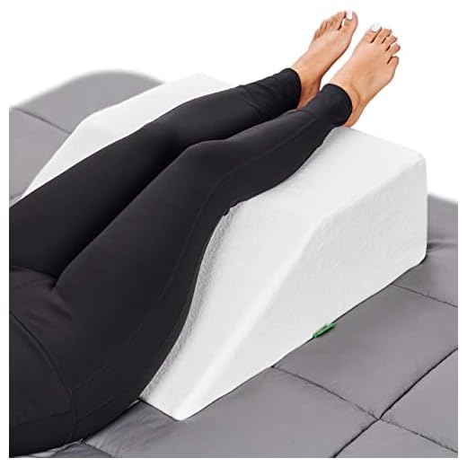 Post Surgery Elevating Leg Rest Pillow with Memory Foam Top - Best for Back, Hip and Knee Pain Relief, Foot and Ankle Injury and Recovery Wedge - Breathable and Washable Cover (8 Inch Elevator, White)