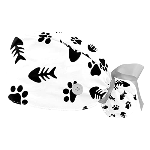 Chapeaux bouffants JDEZ avec motif pattes de chat pour le travail quotidien