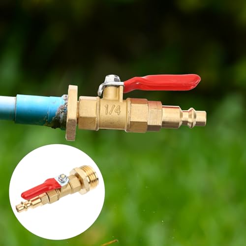Image of iplusmile RV Winterize Blowout Adapter Kit with 1 /4 inch Quick Connect Plug and 3 /4 inch Garden Water Hose Threading, Easy Blow Out Water to Winterize Camper RV Boat Hose Water Lines