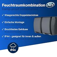 REV AquaForm, Doppelsteckdose-Feuchtraumsteckdose, IP44, Aufputz, anthrazit – Ansicht 2