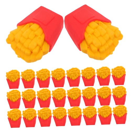 GETAJGHSD 30個フライドポテト消し かわいい 子供用ミニ食品消し 素材 使用 学用品 学生向け賞品 クラスルーム報酬 パーティー用おもちゃ