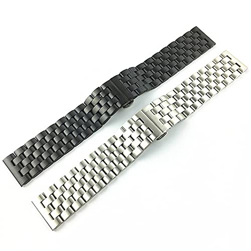 Watch Strap Solid Stainless Steel Flat Interface Watch Band Men's And Women's Metal Matte Butterfly Buckle Wrist Band Bracelet Belt 18mm19mm20mm21mm22mm24mm26mm4