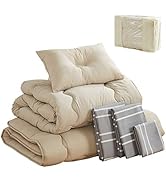 VK Living 布団セット 布団7点セット シングル 中綿1.6kg 抗菌防臭 洗える ホコリが出にくい きめ細かいピーチスキン加工 なめらかな肌触り アレルギー対策 掛布団 敷布団 枕 布...