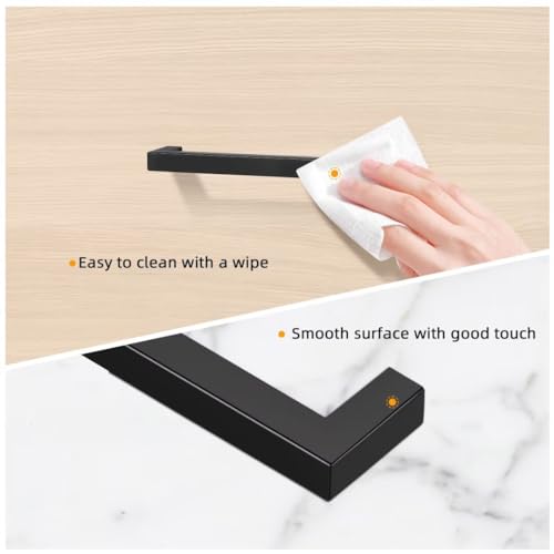 Gobrico 5 Pack Matte Black Cabinet Handles,Modern 6-1/4" Cabinet Handles Bathroom Drawer Pulls, Square Kitchen Cabinet Handles Cabinet Pulls Hole Centers 160mm by Gobrico - Used condition - Image 5
