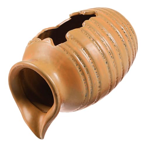 QUMIIRITY Fontana Decorativa in Ceramica Per Giardino Cortile Vaso Per Acqua Con Circolazione Naturale Design Creativo Per Piante Idroponiche Piccola Marrone Senza Pompa Atmosfera Rilassante