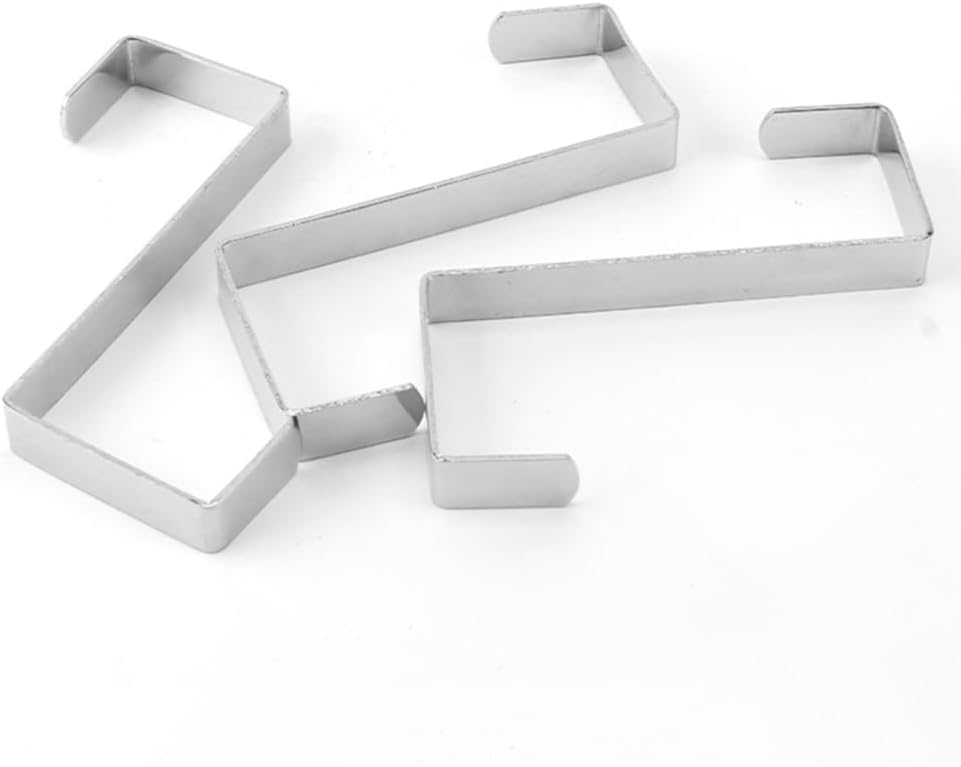 13MM Silver Over The Door Hook Fit Interior Door for Bags Door Hanging Bathroom, Closet Cabinet Hangers for Hanging Coats Towels Bags Robes, Hardware
