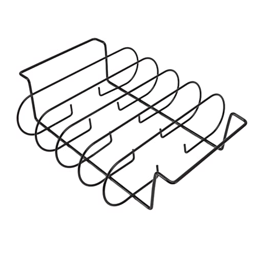 ANKROYU Griglia per Costole, Griglia per Barbecue in Ferro a 4 File, Griglia per Barbecue in Piedi, Griglia per Barbecue Verticale Riutilizzabile