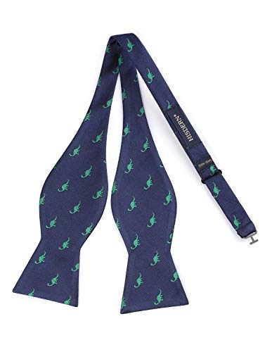 Image of HISDERN Bow Ties for Men Self Tie Animal Bowties Pocket Square Woven Silk Fun Bowtie Handkerchief Set for Wedding Party