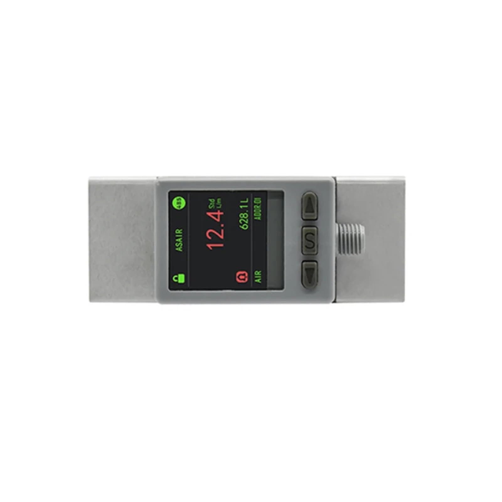Medidor digital de flujo de gas nitrógeno-aire, serie 0~500 L/min, sensor de flujo másico de aire, fuente de alimentación de 9-24 V CC(0-100L Min)