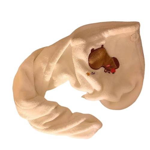Capybaras Quick Dry Hair Towel Wrap For Wet Hair Super Absorbent Microfiber Towel With Button For Women Long Hair