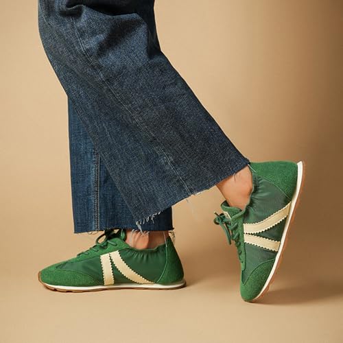 Image of Theater Fuji Casual Sneakers in Suede for Women | Stylish Flat Lace-Up Shoes | Lightweight Comfortable Footwear with Cushioned Insole
