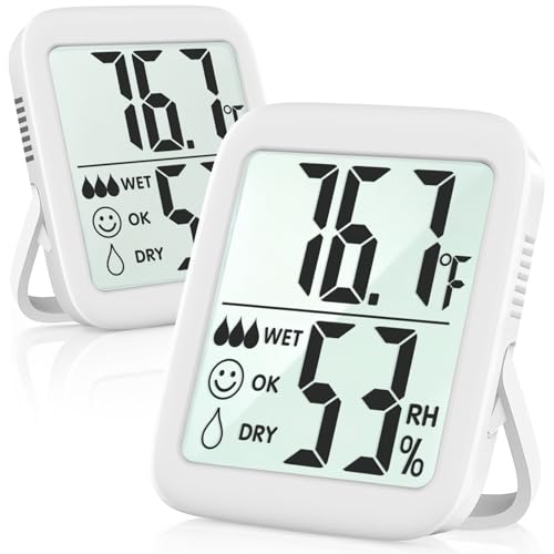 Antonki 2 Pack Room Thermometer for Home, Hygrometer Indoor Humidity