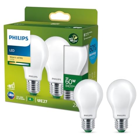 PHILIPS Energy Saving LED Bulbs, 60W, 2-Pack Cover