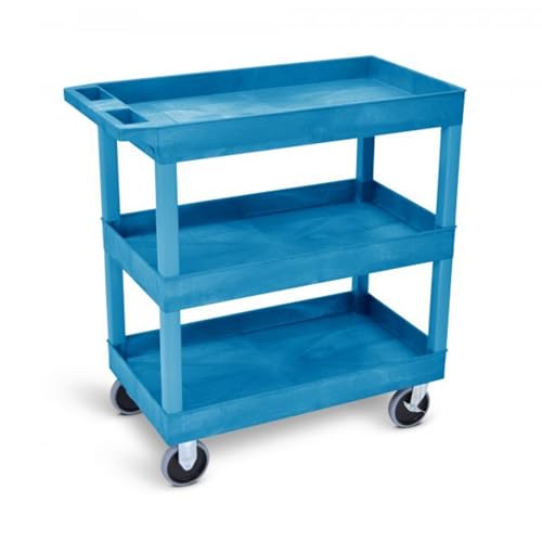 Image of FSE 373-EC111HD-BU 32 inch x 18 inch Tub Cart - Three Shelves
