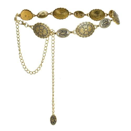 Yiju Women Waist Chain Belt Metal Belt Adjustable Casual Waistband Body Link Belt Dress Belt for Dress Lady Skirt Jeans Decorative