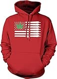Marijuana American Flag - USA Weed Unisex Hoodie Sweatshirt (Red, Medium)