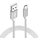 Produktbild Sweet Tech Silber 1.5m Micro USB Nylon Umflochtenes Verwicklungssicheres Kabel Ladekabel Datenkabel Geeignet für Alcatel 1 / 1C / 3C / 3L