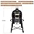 15-inch Ceramic Charcoal BBQ Grill and Smoker, Portable Kamado-Style with Cart in Black