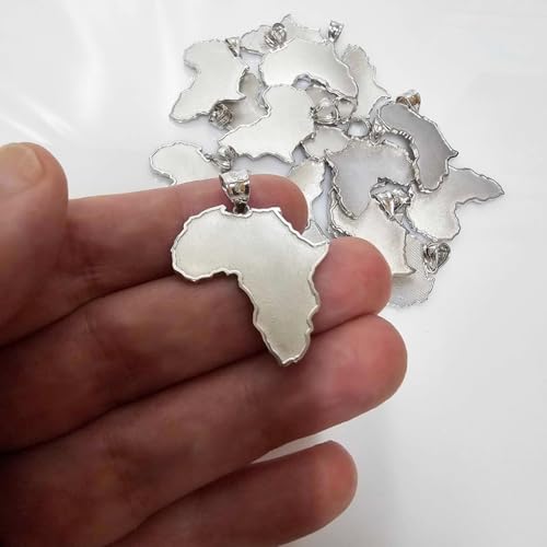 LA BLINGZ Solid 925 Sterling Silver Africa Map Pendant Necklace (Pendant (no chain))2