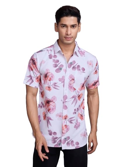 Image of Pinkmint Stylish Shirt for Men ll Printed Half Sleeve Shirt's ll Regular Fit Chest Pocket Shirt