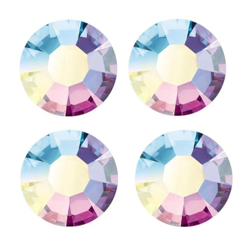 25pcs Genuine Preciosa Maxima Chaton Rose Round Flat Back Crystal Rhinestone Foil Back Crystal AB (SS30, 6.32-6.5mm) for Nail Art Craft Jewelry Making Prm-S302