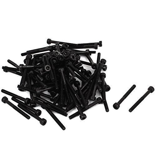 uxcell M3 x 30mm 12.9 Alloy Steel Hex Socket Head Cap Screws Bolt Black 100Pcs