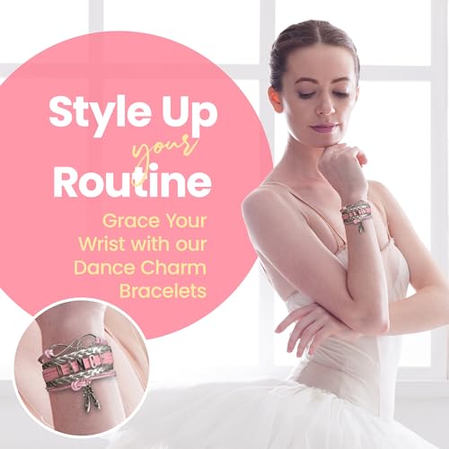 Dance Bracelet – Pink and Silver Ballet Charm Bracelet with Ballerina Shoes, Love Infinity Wrap Bracelet Gift for Dancers, Recitals, Birthdays4